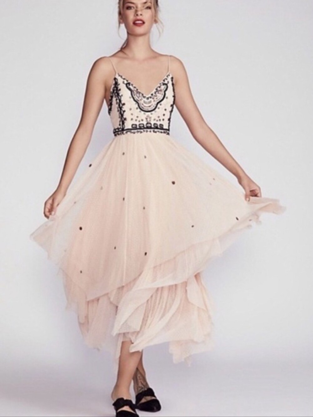 NWT Free People Wildflower Embellished Maxi dress retail $350 (size 12) RARE